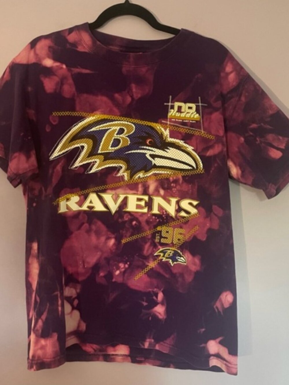 NFL Ravens Upcycled T-Shirt size Medium | Purple Tie Dyed Reworked Fan Gear